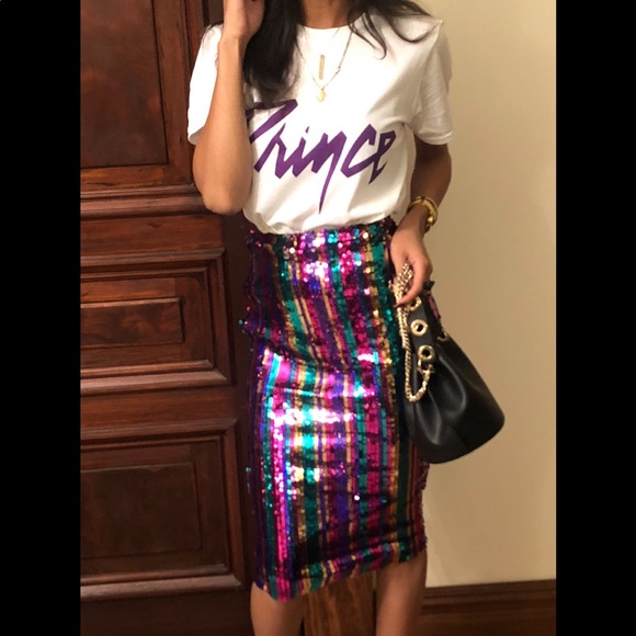 Dresses & Skirts - Percent sequenced skirt! Worn ONCE!